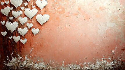 Poster - Elegant Abstract Valentine Painting with Subtle Heart Motifs