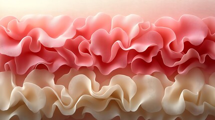 Poster - Elegant Abstract Design with Soft Ruffles for Valentine’s Day Decor