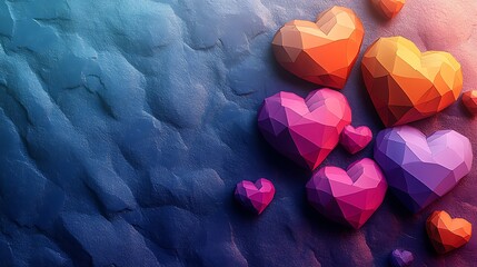 Poster - Modern Abstract Valentine Design with Bold Geometric Hearts
