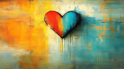 Poster - Bold Modern Abstract Heart Design for Valentine's Day Celebration