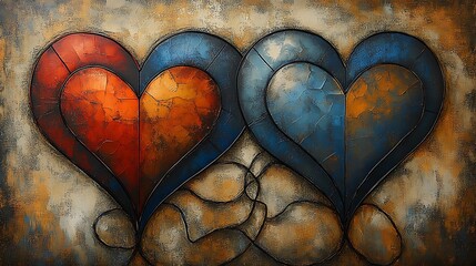 Poster - Modern Abstract Hearts Design for Valentine's Day Celebration