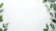 © Kang - Green Leaves Frame White Background Simple Design