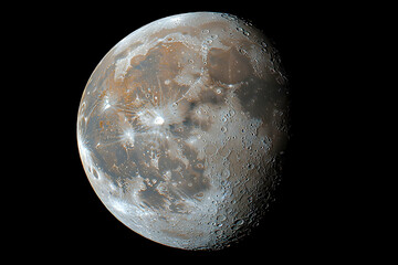 Wall Mural - Moon's surface detail, night sky, craters, space exploration