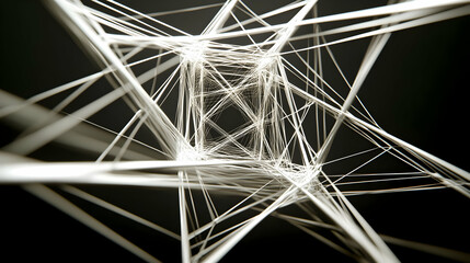 Poster - Abstract white structure, dark background.  Network concept