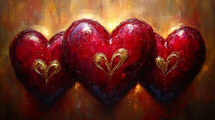 Poster - Romantic Abstract Heart Painting for Valentine's Day Celebration