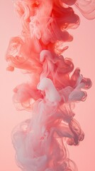 Poster - Clouds of pastel coral swirl and blend harmoniously together, creating a mesmerizing spectacle of soft textures and gentle movements. This artistic display evokes a sense of calm and inspiration