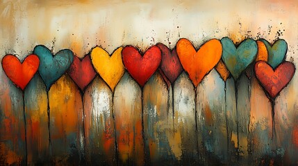 Poster - Abstract Art of Colorful Hearts for Valentine's Day Celebration