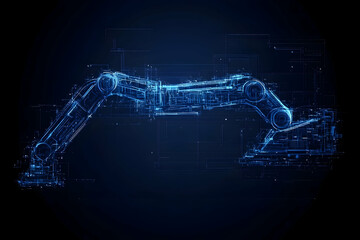 Poster - Robotic arm blueprint, digital design, futuristic tech