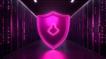 Poster - Pink shield, data center security, server room