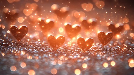 Poster - Vivid Abstract Design with Radiant Hearts for Valentine Theme