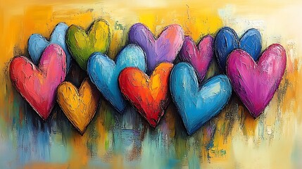 Poster - Colorful Abstract Hearts for Valentine's Day Celebration Art