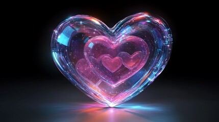 Poster - Vivid Abstract Heart Composition for Romantic Valentine's Day