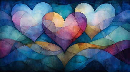 Poster - Vivid Abstract Hearts for Valentine's Day Celebration Artwork
