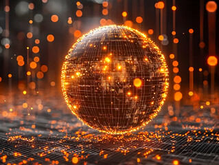 Poster - Global network connection, data flow, digital world