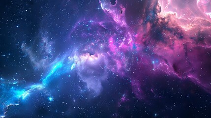 Wall Mural - mesmerizing celestial vista showcasing radiant star clusters and a glowing nebula in the boundless c