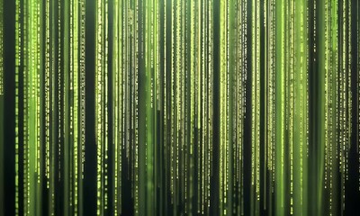 Green digital rain falling; abstract tech background; website header