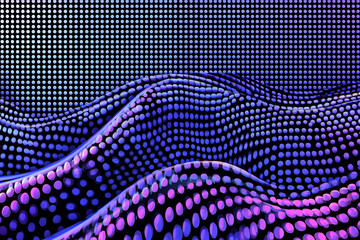 Poster - Abstract purple waves, digital background, data visualization