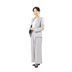 Leinwandbilder - ミドル女性ビジネスパーソン　手作業で精密に切り抜いた背景透過全身写真PNG