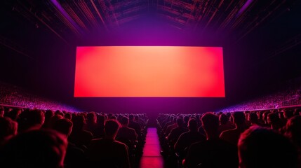 Fototapete - Immersive Esports Stage Vibrant LED Screen and RGB Gaming Setups in Dynamic Arena - Engaging Entertainment Venues and Modern Spectator Experiences