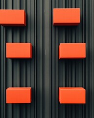 Fototapete - Industrial Automation Design Bold Red Boxes on Sleek Metal Panels for Warehouse Efficiency - High-Tech Supply Chain Optimization and Modern Logistics Showcase
