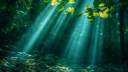 Poster - A serene pathway meanders through a vibrant, dense forest