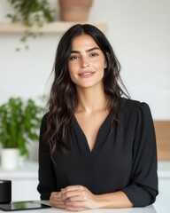 Poster - Contemporary Latina Lifestyle Voice-Activated Kitchen Tech with Sustainable Ingredients - Hands-Free Cooking for Modern Smart Homes and Digital Integration