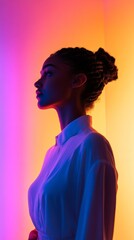 Fototapete - Sophisticated Smart Home Lighting Color-Changing LED Design with Textured Fabrics for Modern Comfort - Personalized Automation for Young Adults