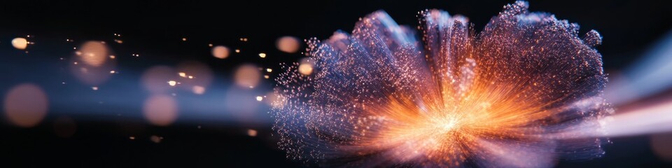 Leinwandbilder - Paradigm Shift Visual Digital Particle Explosion in Void with Vivid Energy Burst - Cutting-Edge Physics Visualization for Tech Innovation and Marketing Strategy Enhancement