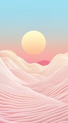 Wall Mural - ai-generated art serene abstract landscape with gentle waves and soft pastel sunrise horizon