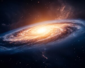 Poster - Celestial Simplicity Dynamic Spiral Galaxy Visualization with Cosmic Dust Textures - Engaging Astronomical Content for Educational Media and Digital Environments