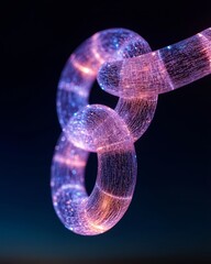 Aufkleber - Futuristic Tech Visualization Digital Chain Links with Luminous Textures in Blockchain Security - Advanced Data Protection for Fintech Solutions