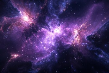 Wall Mural - vibrant purple galactic nebula in deep space