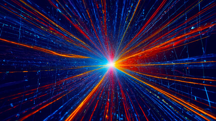 Poster - colorful light rays create a dynamic visual effect reminiscent of a cosmic explosion