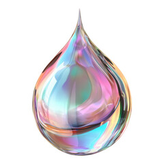 Poster - Raindrop Artistry, a transparent PNG featuring a detailed raindrop showcasing intricate reflections and vivid colors.