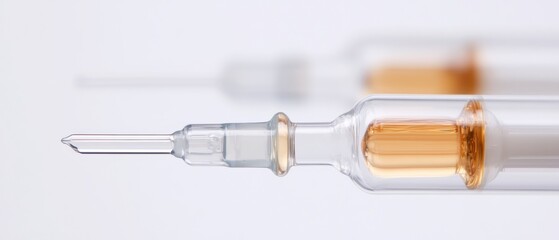 Poster - Transparent Vaccine Production Aesthetics Sleek Glass Syringes for Advanced Pharmaceutical Quality Control and Medical Standards in Modern Healthcare Safety Compliance