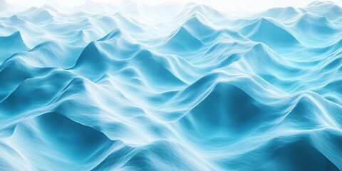 Poster - Seamless Baby Blue Gentle, Wave Texture Pattern With Gradient Colors Background Design.