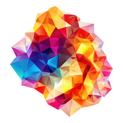 Poster - Vibrant Geometric Polygon Design, colorful shapes on a transparent background, ideal for modern graphics and digital projects