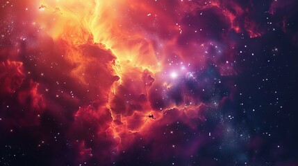 Wall Mural - ethereal cosmic landscape: mesmerizing galaxy backdrop with vibrant nebulae, sparkling stars, and in