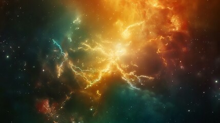 Wall Mural - ethereal cosmic landscape: mesmerizing galaxy backdrop with vibrant nebulae, sparkling stars, and in