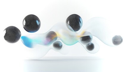 Poster - Dynamic composition of particles and flowing lines in a 4K visual representation