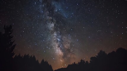 Wall Mural - incredibly beautiful milky way galaxy with countless stars illuminating the night sky during a seren