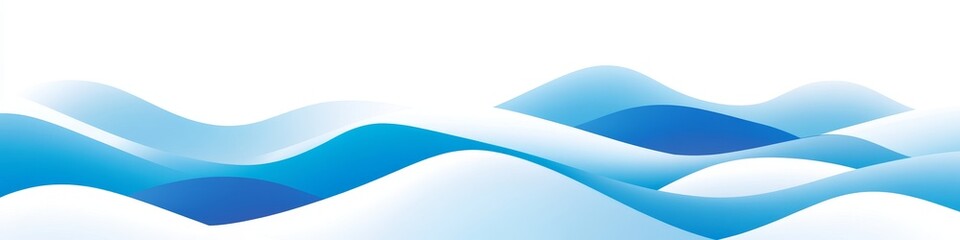 Poster - Abstract Flowing Blue Waves Background with Swirling Shapes and Movement Vector Illustration.