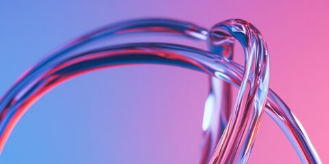 Aufkleber - Neon Minimalism in Healthcare Glass Sculpture with Ombre Pink and Blue Hues - Modern Medical Design for Digital Marketing and Healthcare Innovation Displays