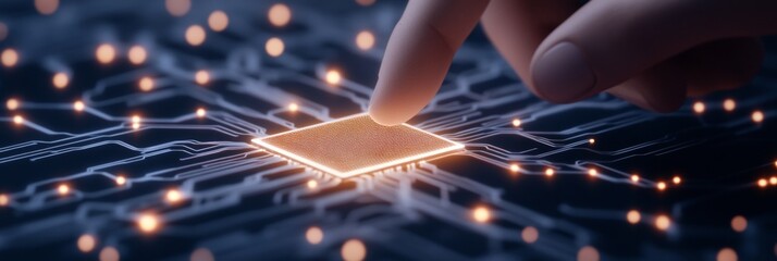 Fototapete - Futuristic Cybersecurity Strategy Business Team with Circuit Board Aesthetic - Innovative Risk Management and Digital Protection Services for Modern Enterprises