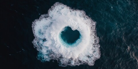 Aufkleber - Aerial Oceanic Art Dynamic Wave Pattern Captured Dramatically, Renewable Energy Focus - Industrial Imagery for Modern Maritime Technology and Sustainable Energy Solutions