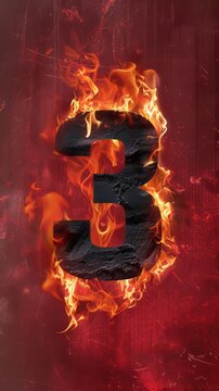 number 3 on fire.