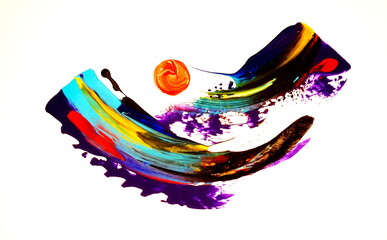 Wall Mural - Abstract modern art, acrylic painting.