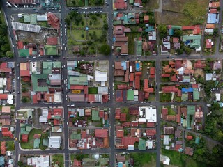 Wall Mural - Aerial view of colorful urban neighborhood in Costa Rica.