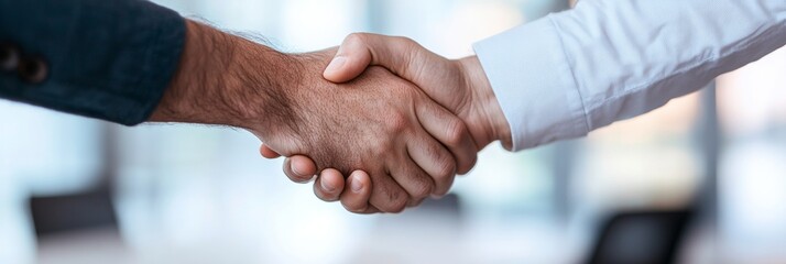 Aufkleber - Collaborative Office Success Close-Up Handshake in Trendy Workspace - Enhancing Team Culture and Engagement for Business Growth and Networking Strategies