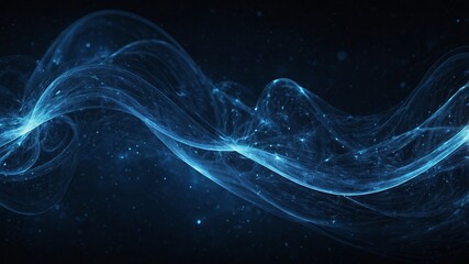Poster - swirling blue light patterns create an ethereal effect in a dark environment with a sense of movemen